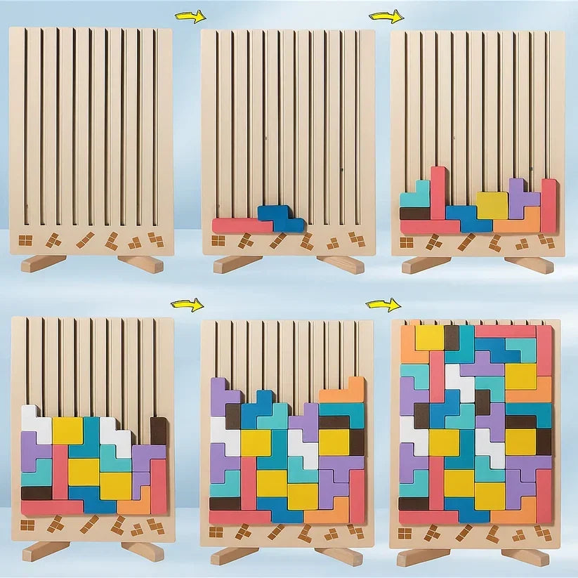 Tetris Puzzle für den Schreibtisch mit Musterkarten