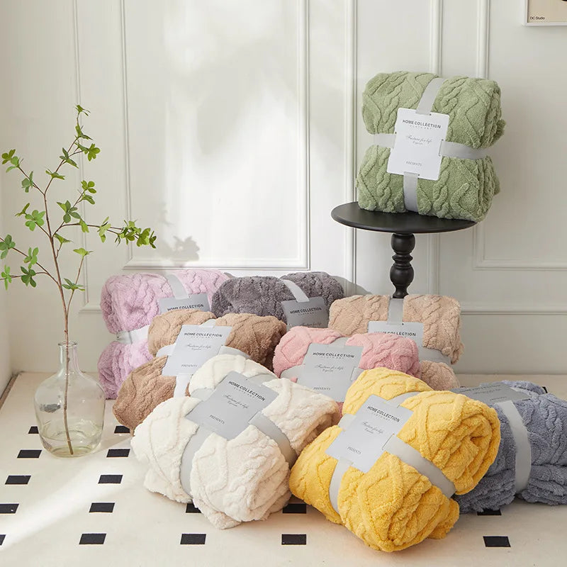 Reversible lambswool flannel blanket - warm and cozy on both sides