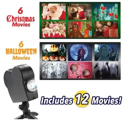 Holografischer Halloween Projektor mit Projektionsleinwand & 12 Videos