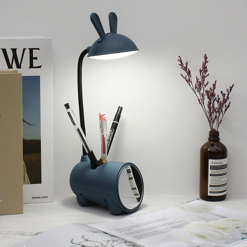LED desk lamp with pen holder and USB port for desk