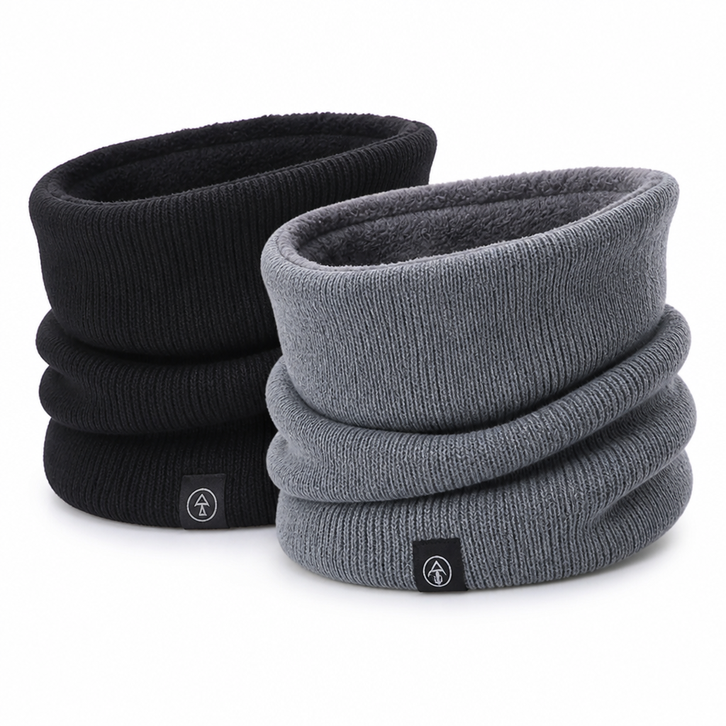 Gestrickter Halswärmer mit Fleece-Futter – Doppelpack für den Winter