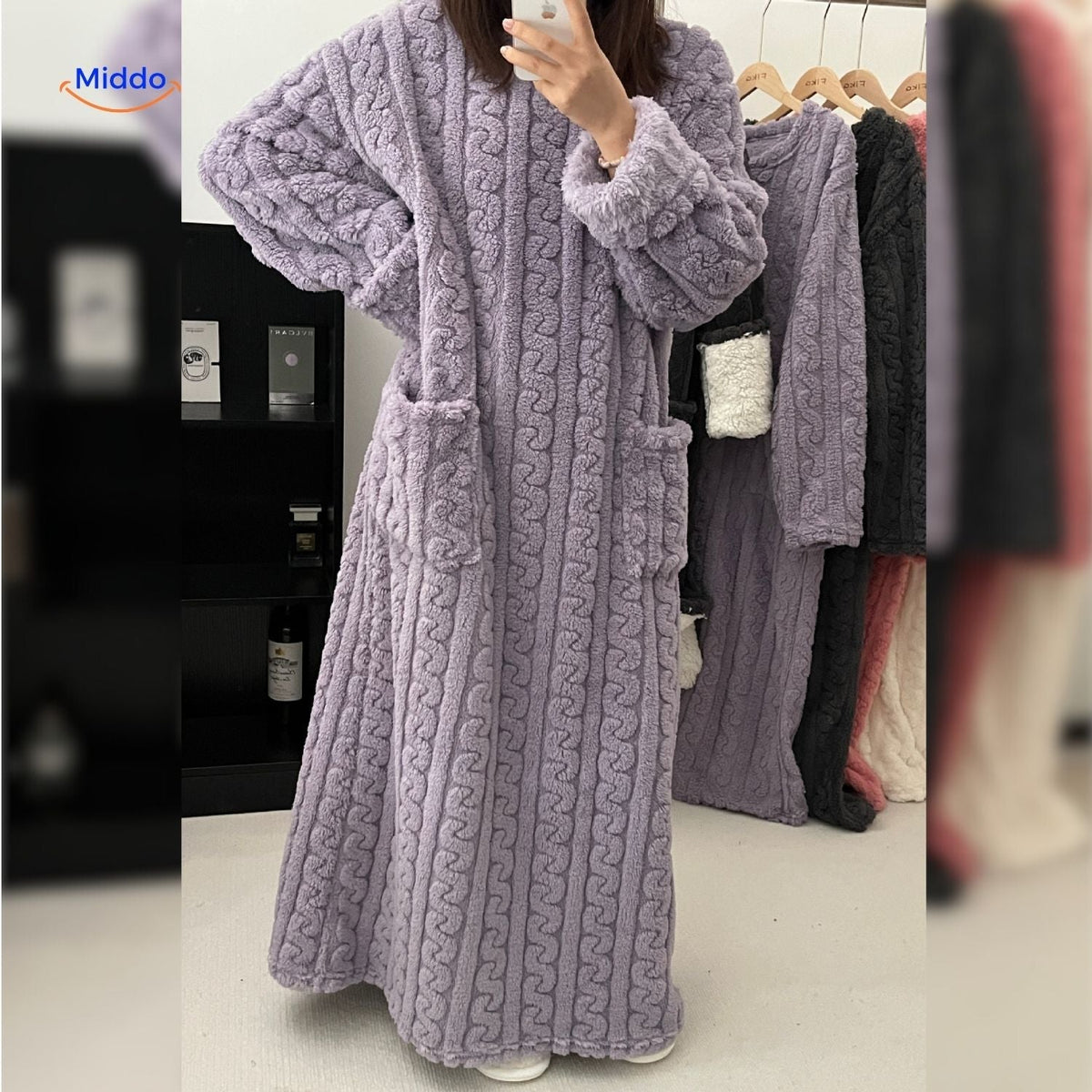 Fleece blanket dress - cozy, warm, and free to move