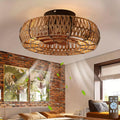 Ceiling fan with rattan shade – vintage style and lighting