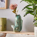 Vase in Koi-Fisch-Form aus Steingut – dekoratives Kunstobjekt