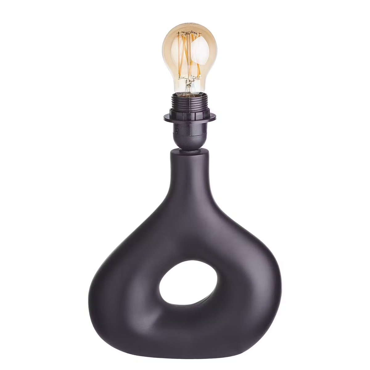 Table lamp with a ceramic base and fabric shade - Industrial design