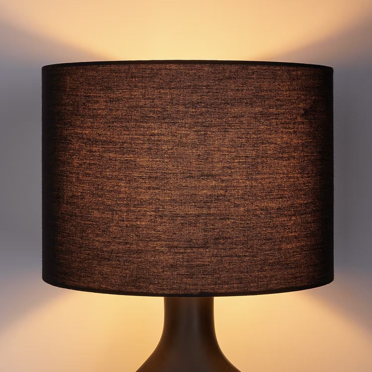 Table lamp with a ceramic base and fabric shade - Industrial design
