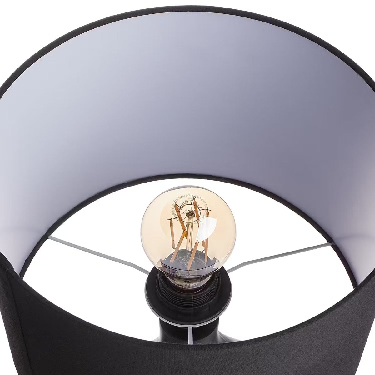 Table lamp with a ceramic base and fabric shade - Industrial design