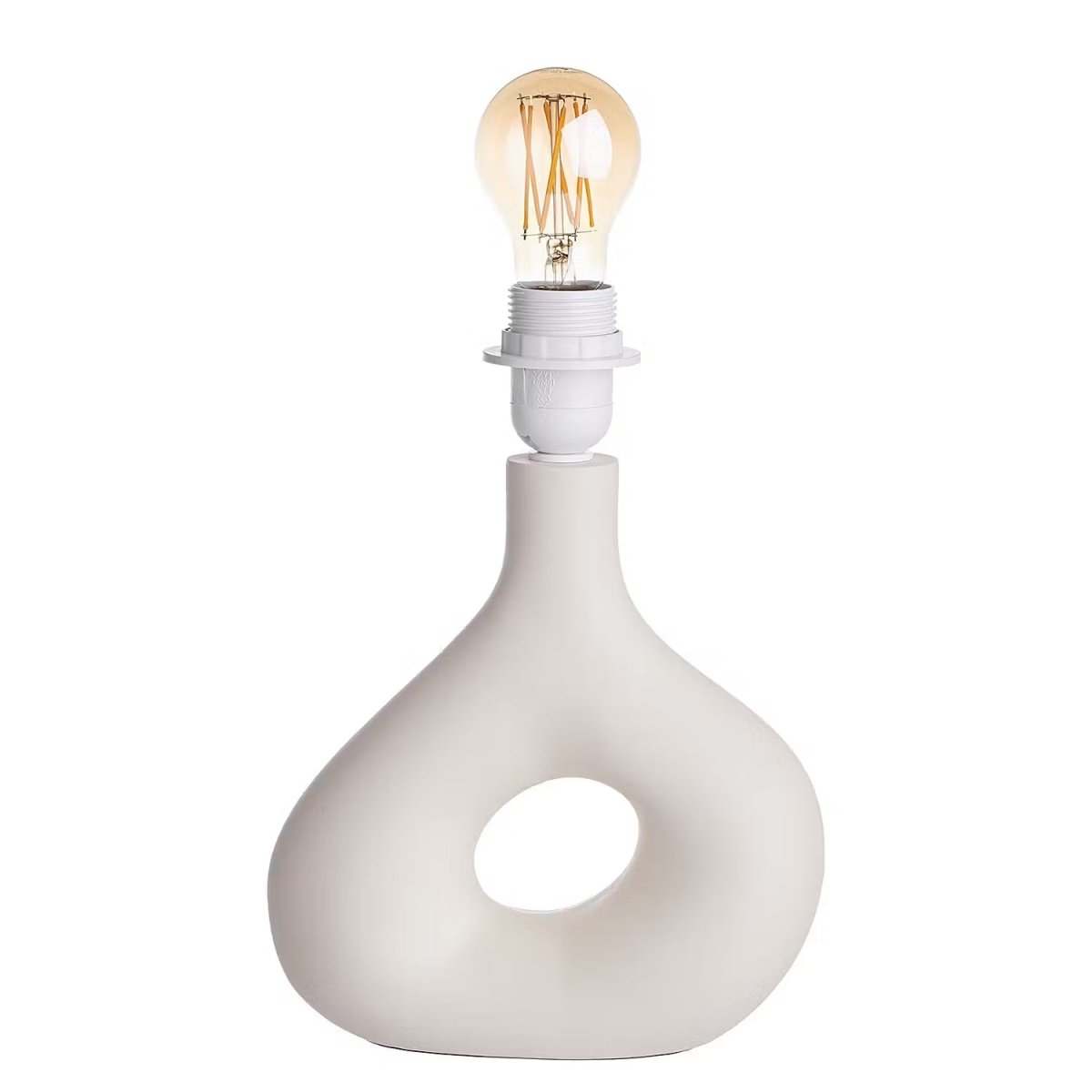 Table lamp with a ceramic base and fabric shade - Industrial design