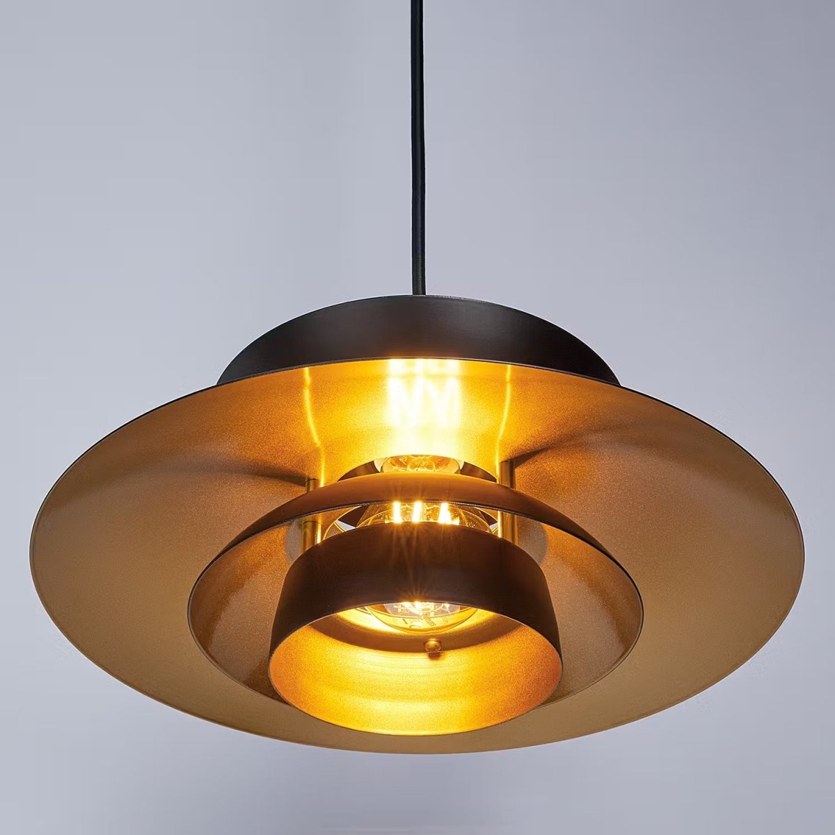 Braided bamboo hanging lamp - boho-style pendant light