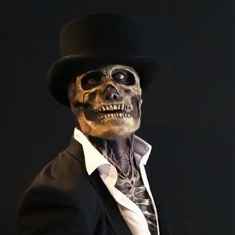 Latex Totenkopf Maske mit Gehirn – Realistische Halloween Horrormaske