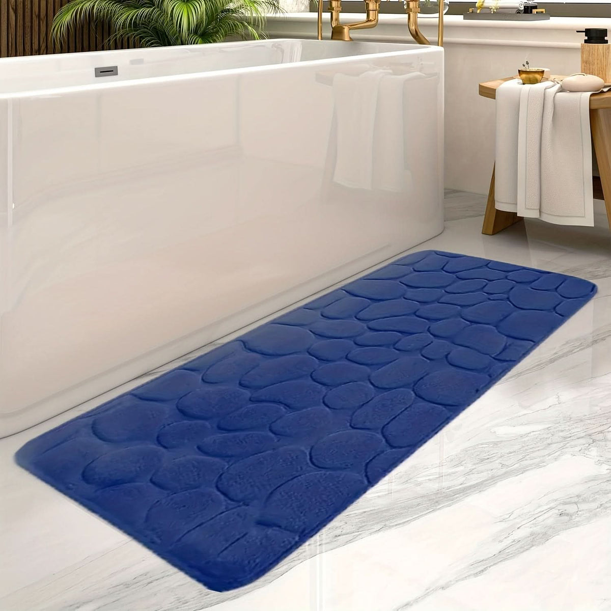 Large bath mat, machine washable - soft and non-slip