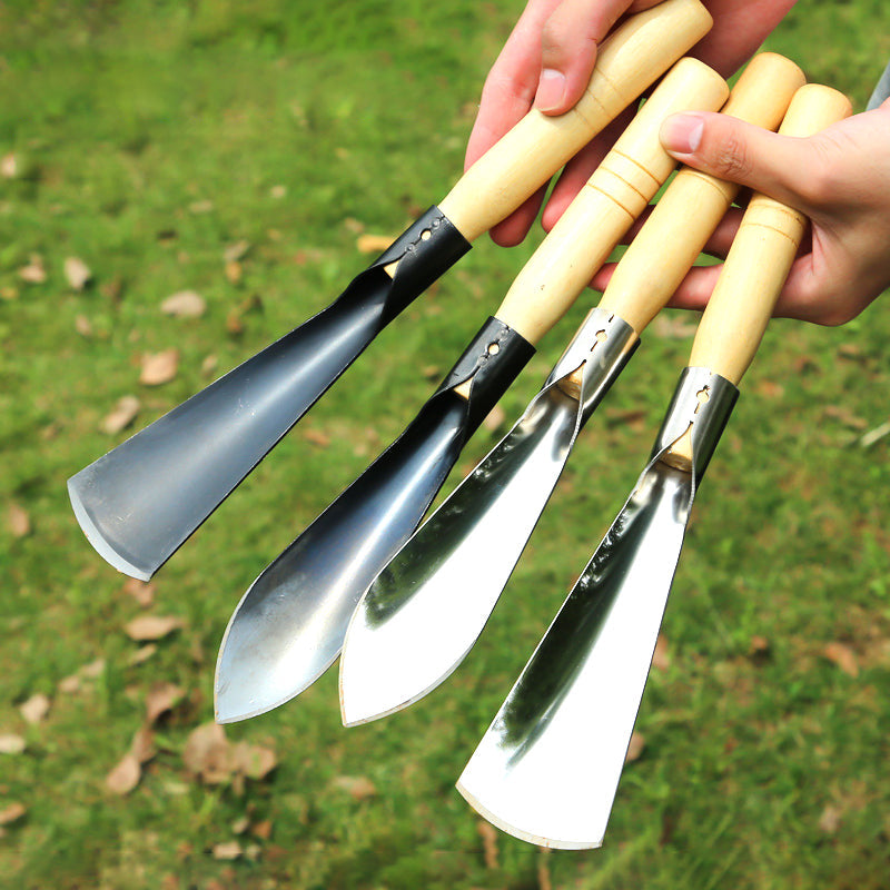 Stainless steel spade with wooden handle – garden tool for hard soils