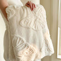 Blanket with 3D butterfly appliqués – soft and warm