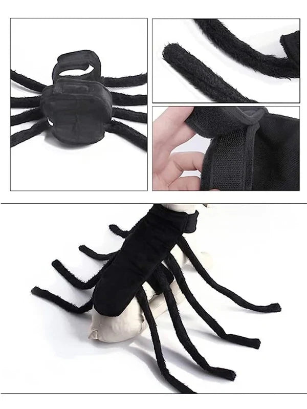 Halloween Hundekostüm Spinne mit Verstellbarem Klettverschluss