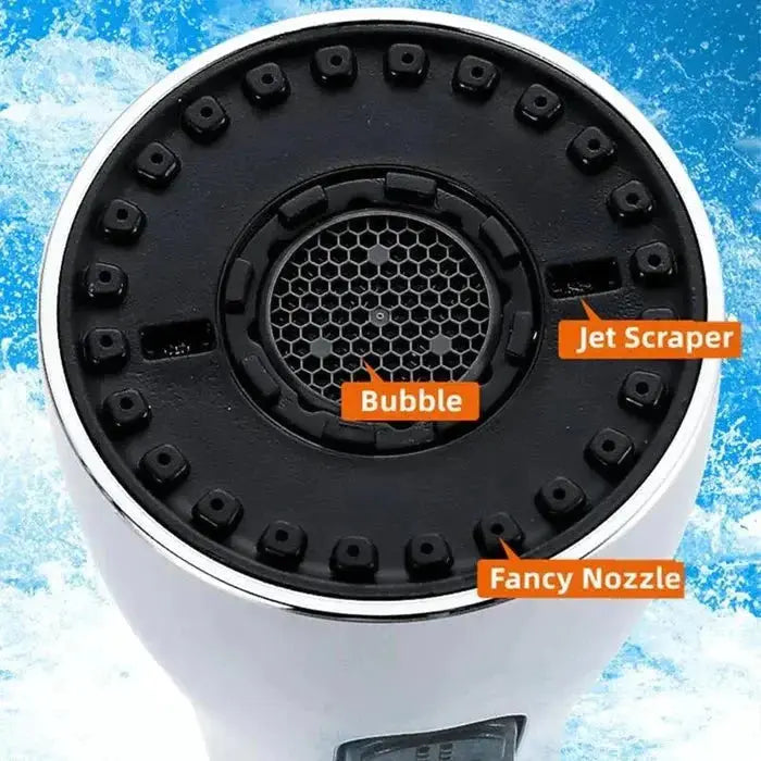 Close-up view of 360° Wasserhahn Aufsatz filter nozzle internal components