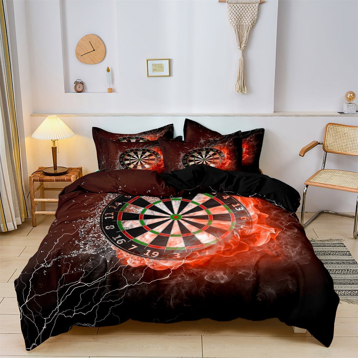 Children's bedding set with dartboard design – 100% cotton
