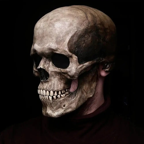 Realistische Totenkopfmaske mit beweglichem Kiefer für Halloween