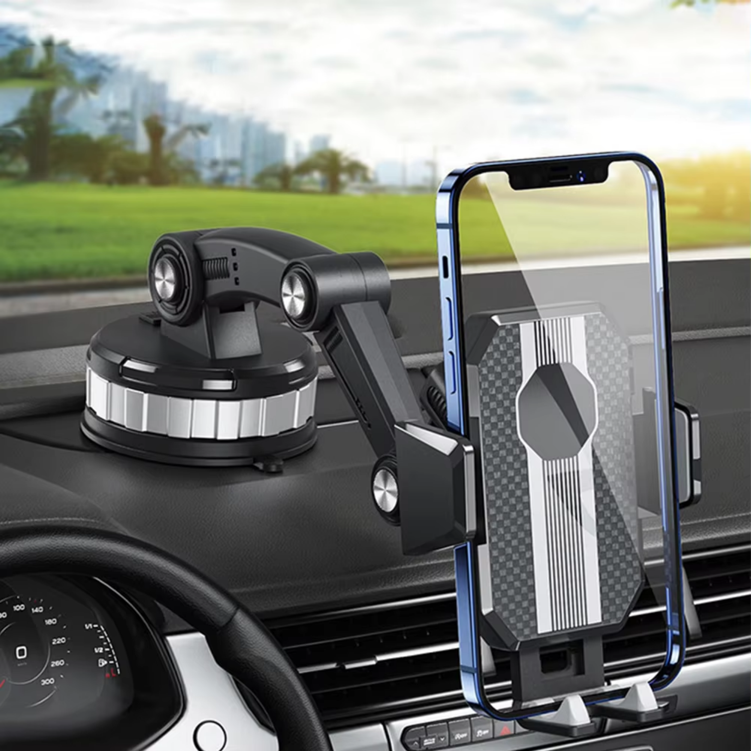Handyhalterung Auto mit Saugnapf, 360° Drehung und Einhandbedienung