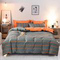 Bed linen set with a modern stripe and pattern design