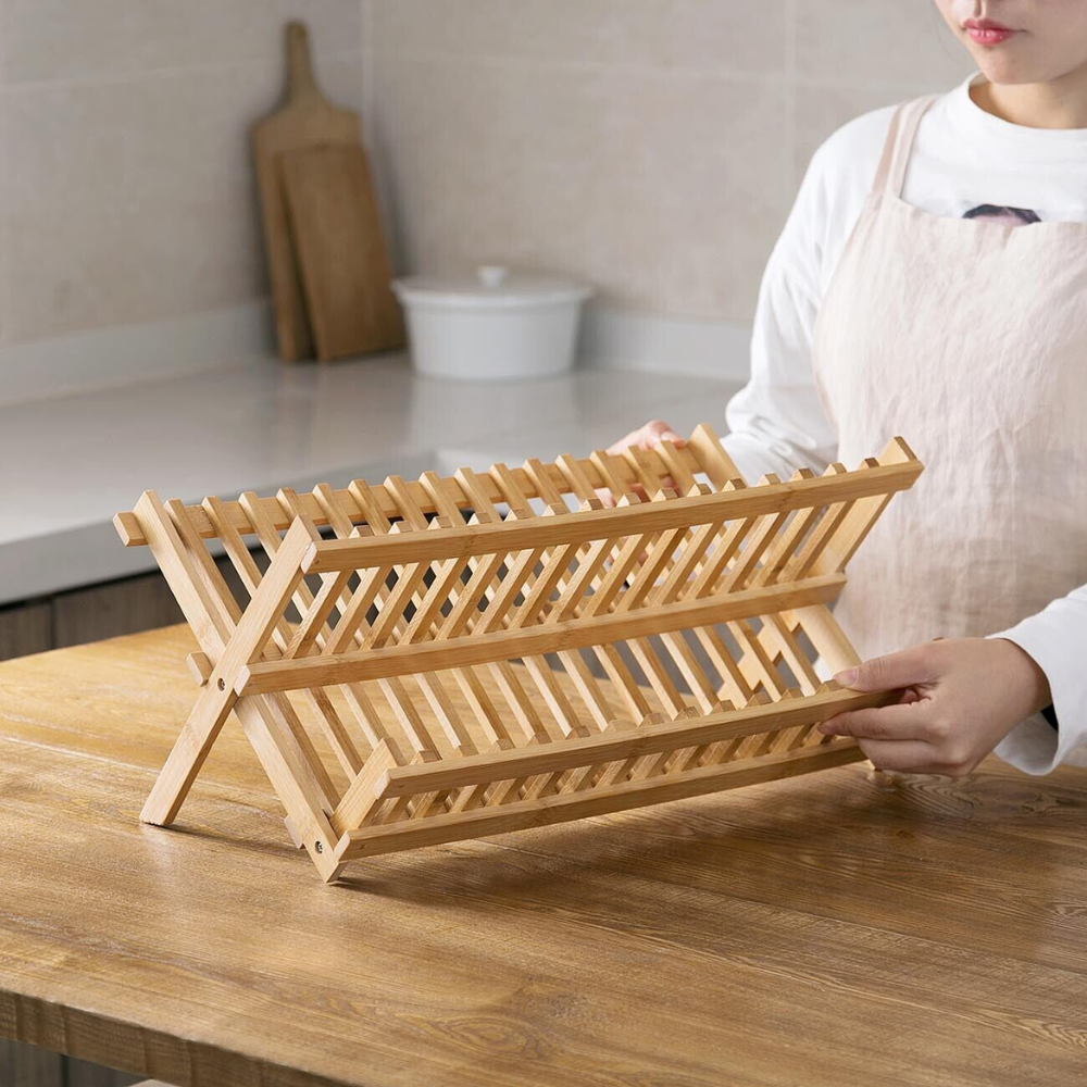 Bamboo Dish Rack – Fast-Drying and Space-Saving