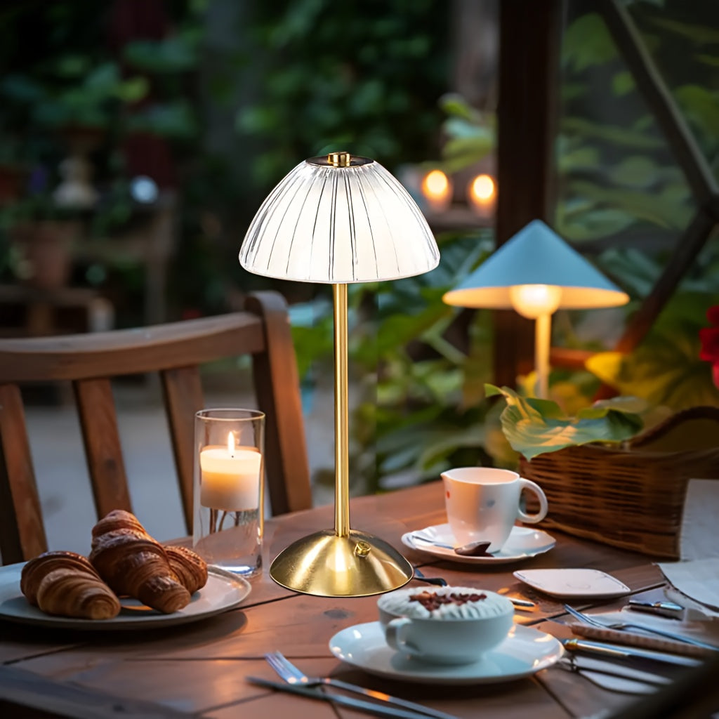 Dimmbare LED Tischlampe mit Kristallschirm für Innenräume