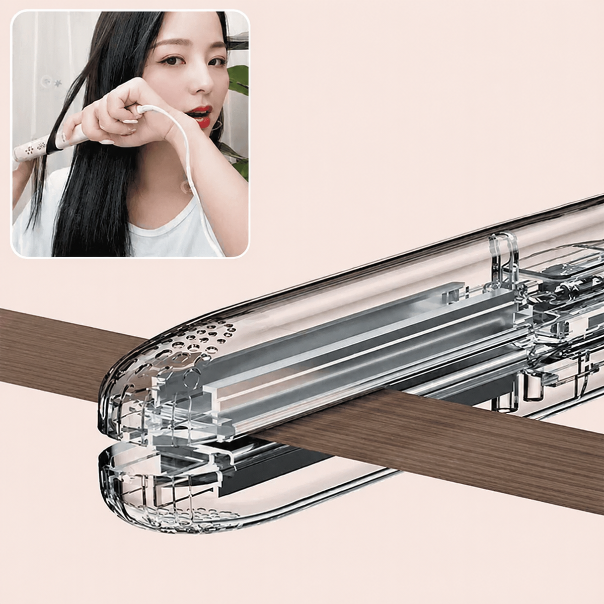 2-in-1-Lockenstab und Glätteisen – kompakter Mini-Haarstyler