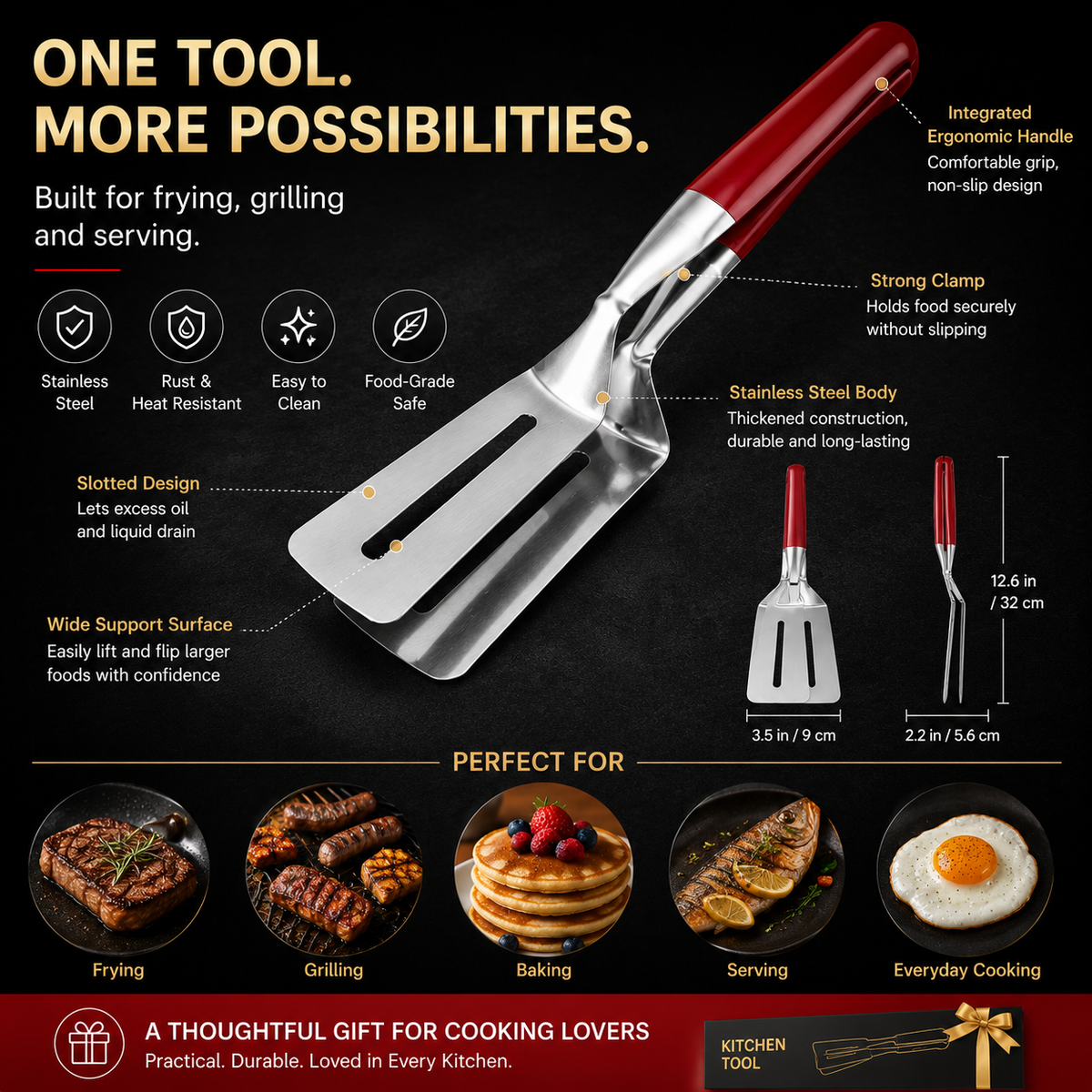 2-in-1 Spatula Tongs – Flip and Grab with One Tool