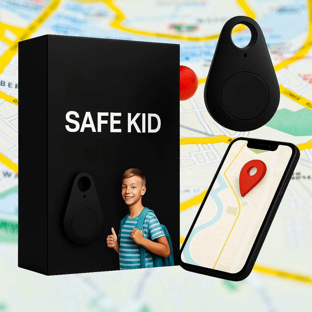 Waterproof GPS tracker for children with SOS button – lightweight & compact
