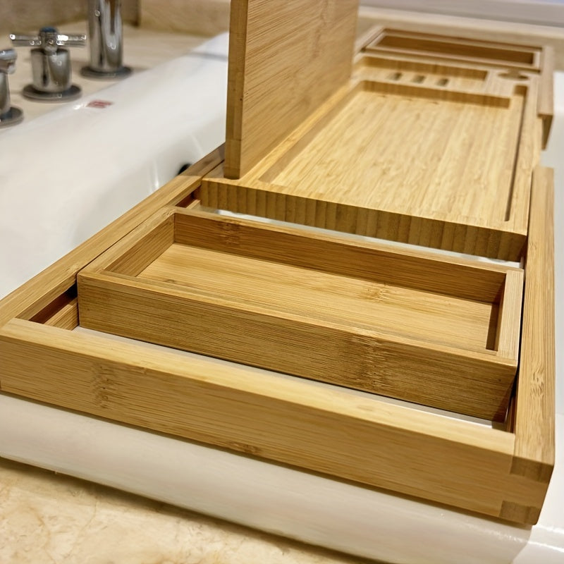 Badewannen-Tablett aus Bambus – verstellbar und praktisch