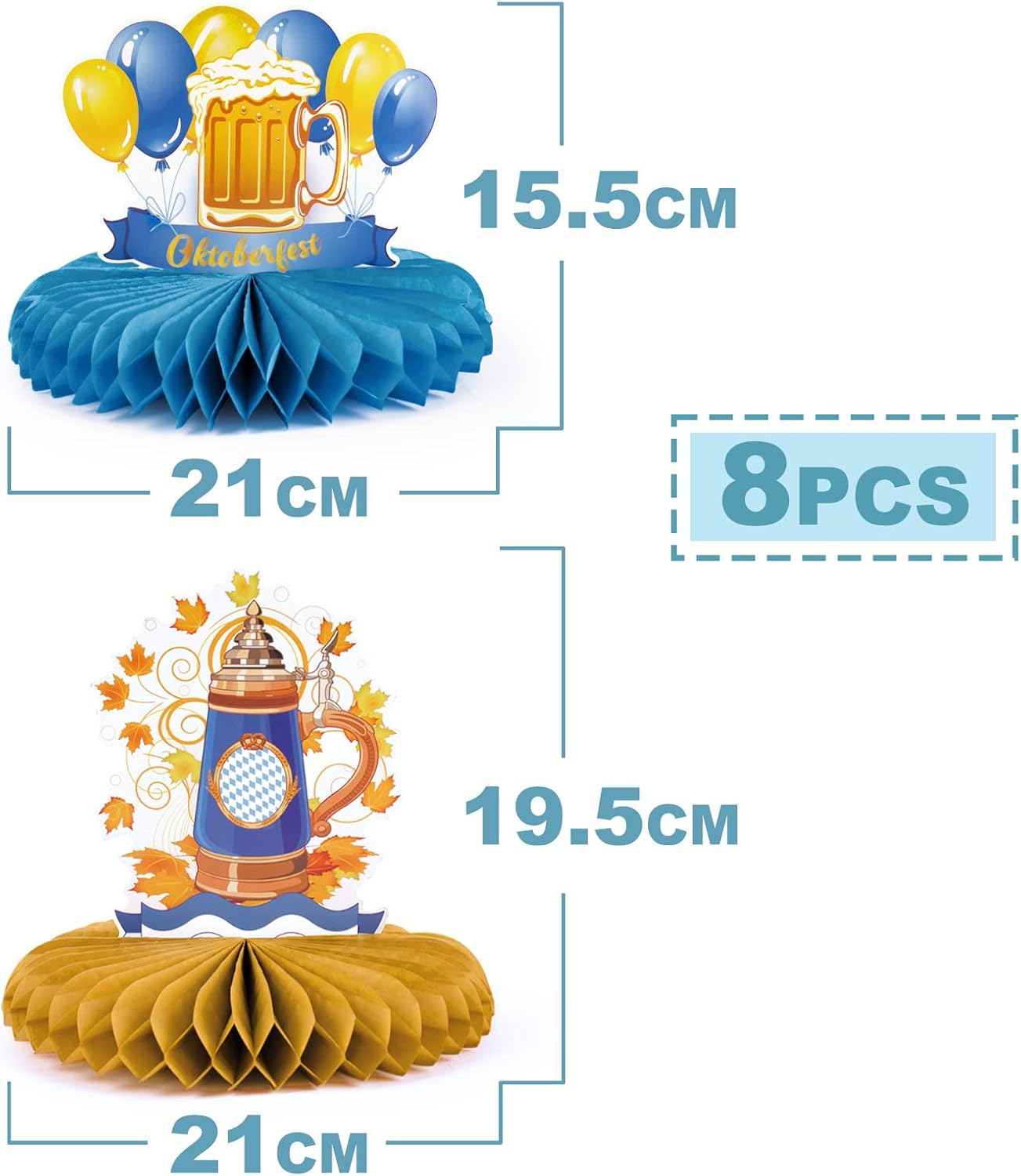 Oktoberfest Tischdekoration Honigwaben-Set mit bayerischen Motiven