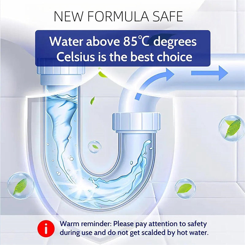 New formula safe abflussreiniger with hot water temperature instructions