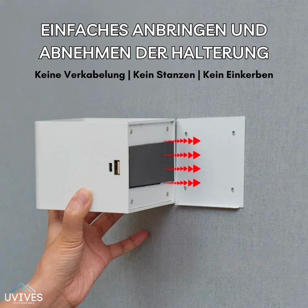 Kabellose Wandlampe mit Bewegungssensor und würfelförmigem Design