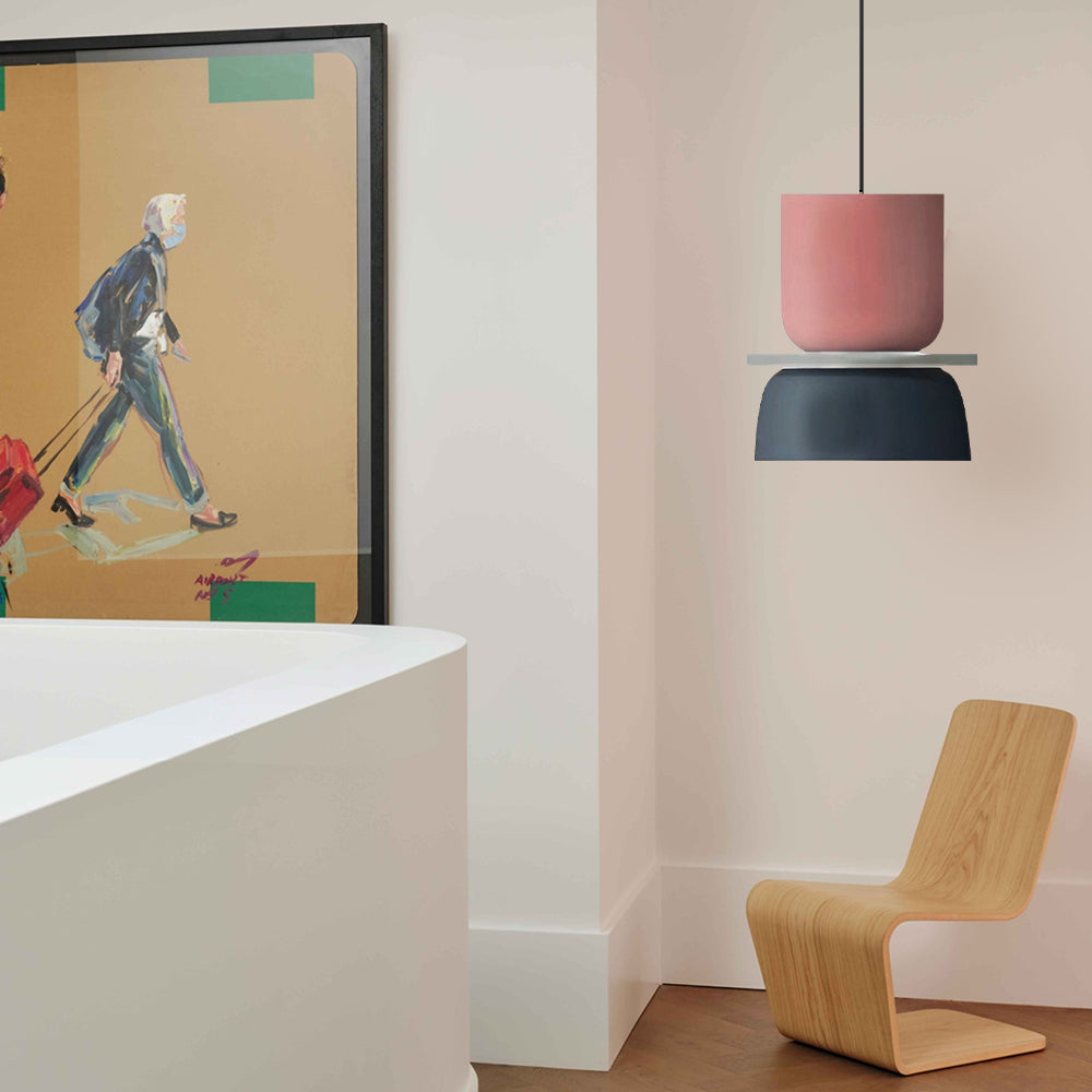 Nordische Pendelleuchte mit Farbblock-Design für moderne Räume