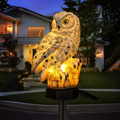 Solar garden owl lamp - decorative LED light for outdoor use