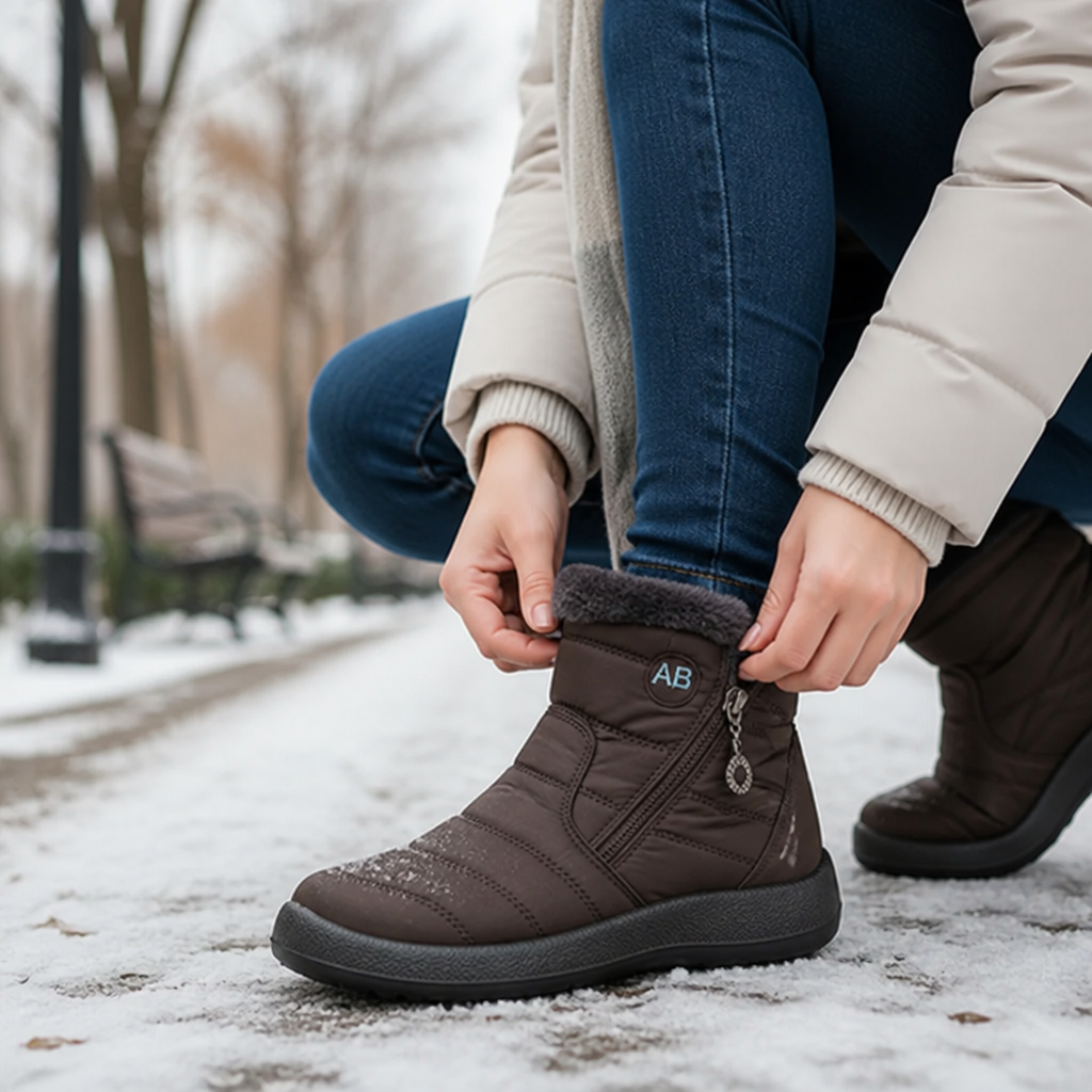 Lined winter boots - water-repellent and slip-resistant