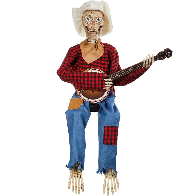 Animierte Halloween Skelette mit Banjo - Bewegungssensor Dekoration