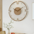 Lautlose Wanduhr aus Acryl und Holz – Modernes Wohnzimmer-Design