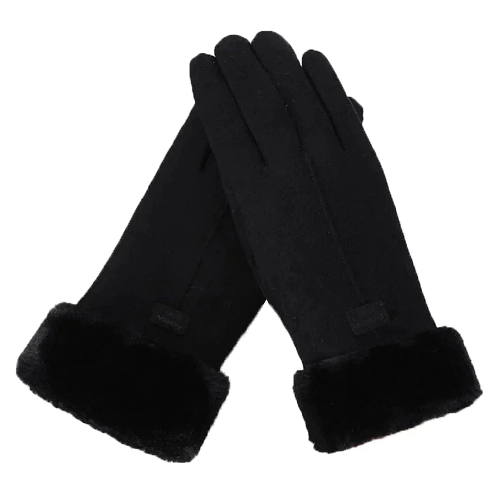 Heated women's gloves with touchscreen functionality and adjustable heat
