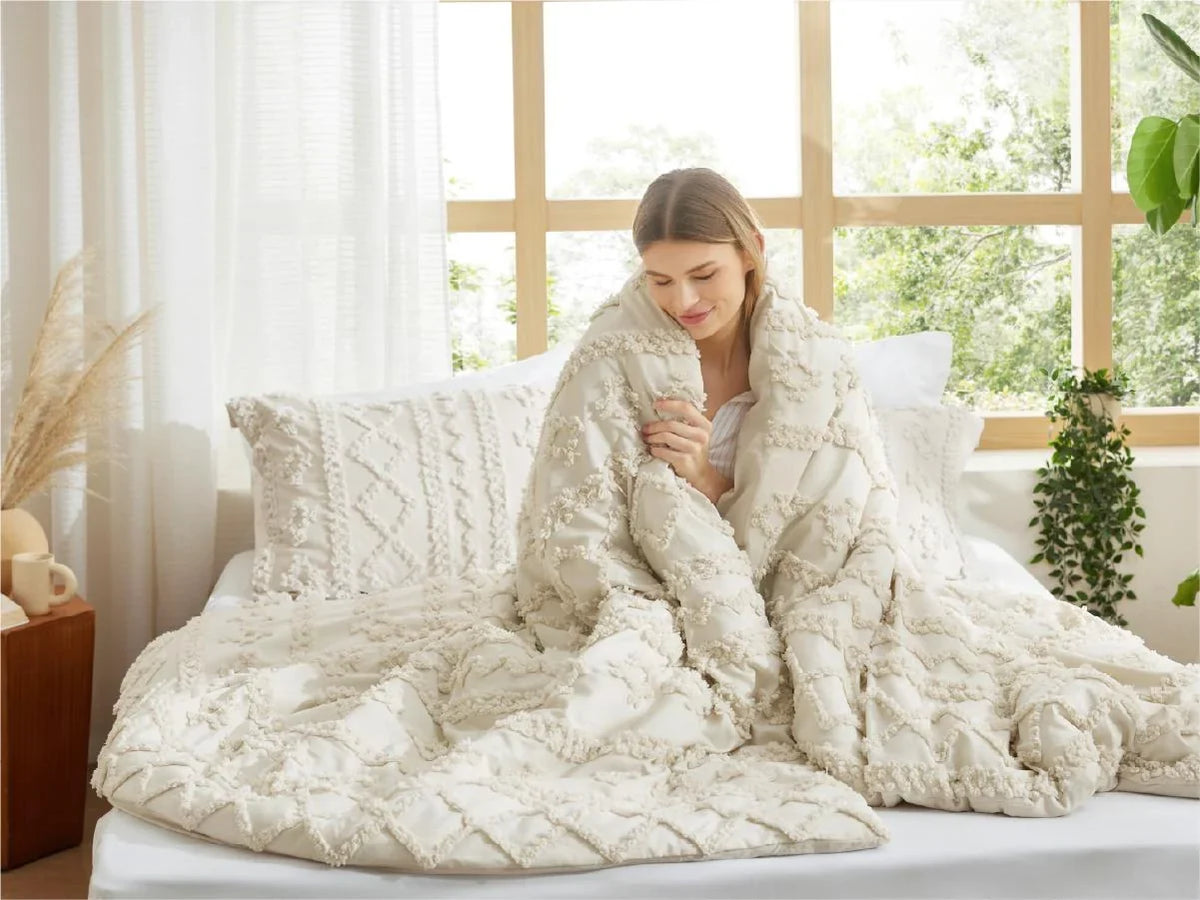 Tufted Boho bedding set – soft blanket for every season
