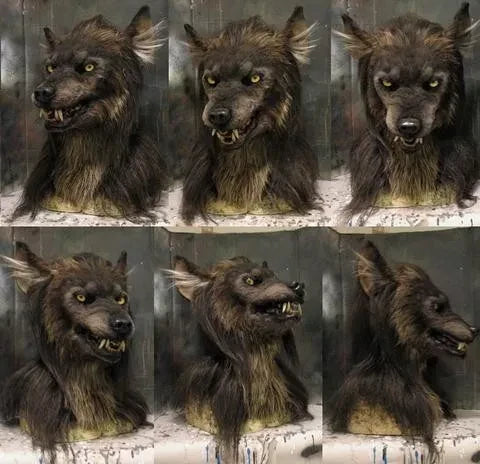 Realistische Werwolf Maske aus Silikon und Kunstfell für Halloween