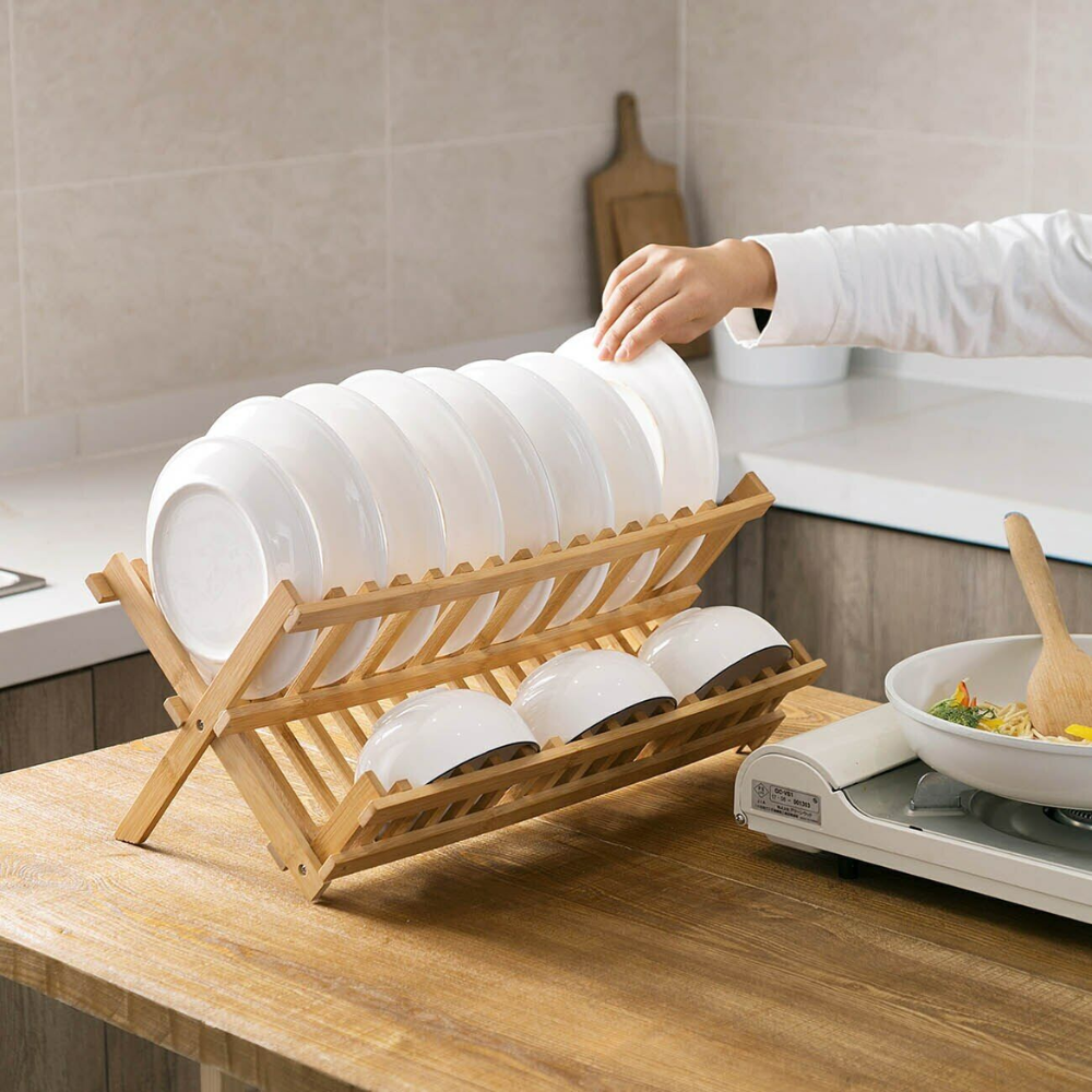 Bamboo Dish Rack – Fast-Drying and Space-Saving