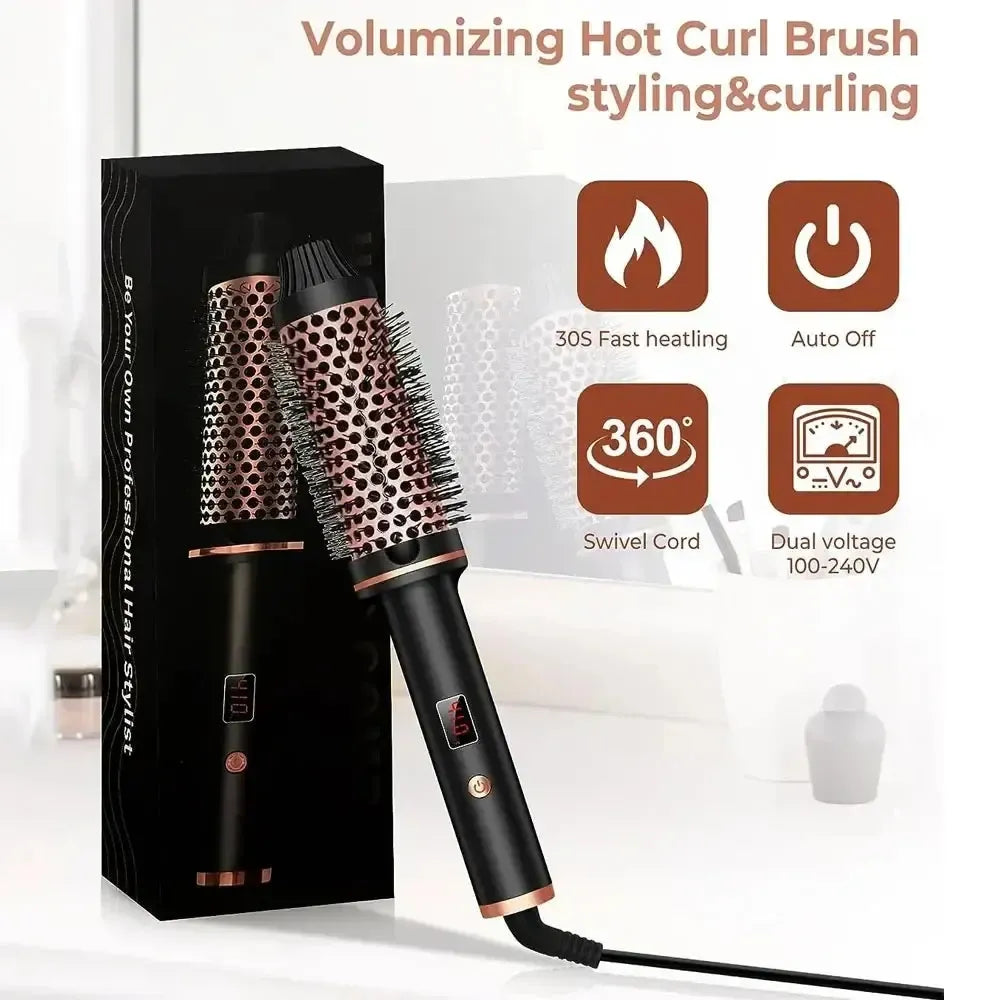 3-in-1 Ionen-Stylingbürste – Glätten, Locken und Volumen