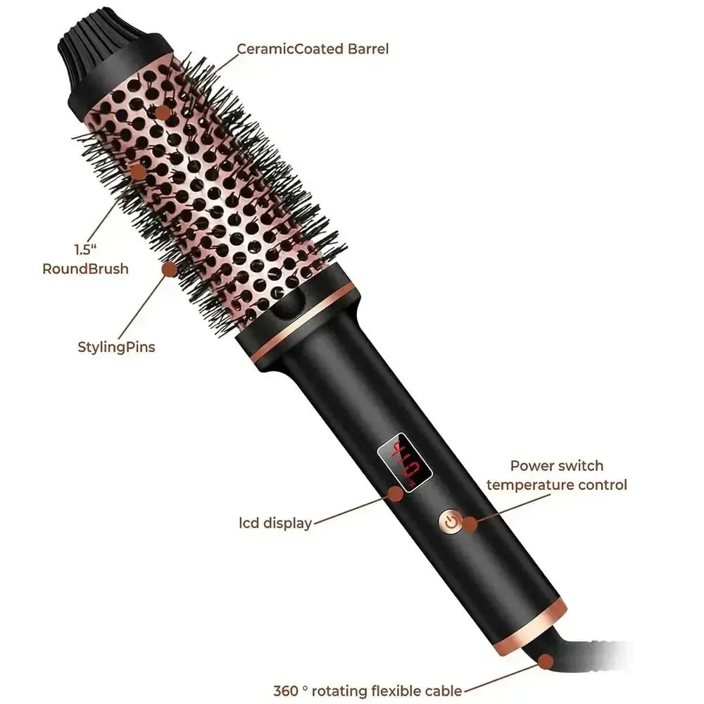 3-in-1 Ionen-Stylingbürste – Glätten, Locken und Volumen