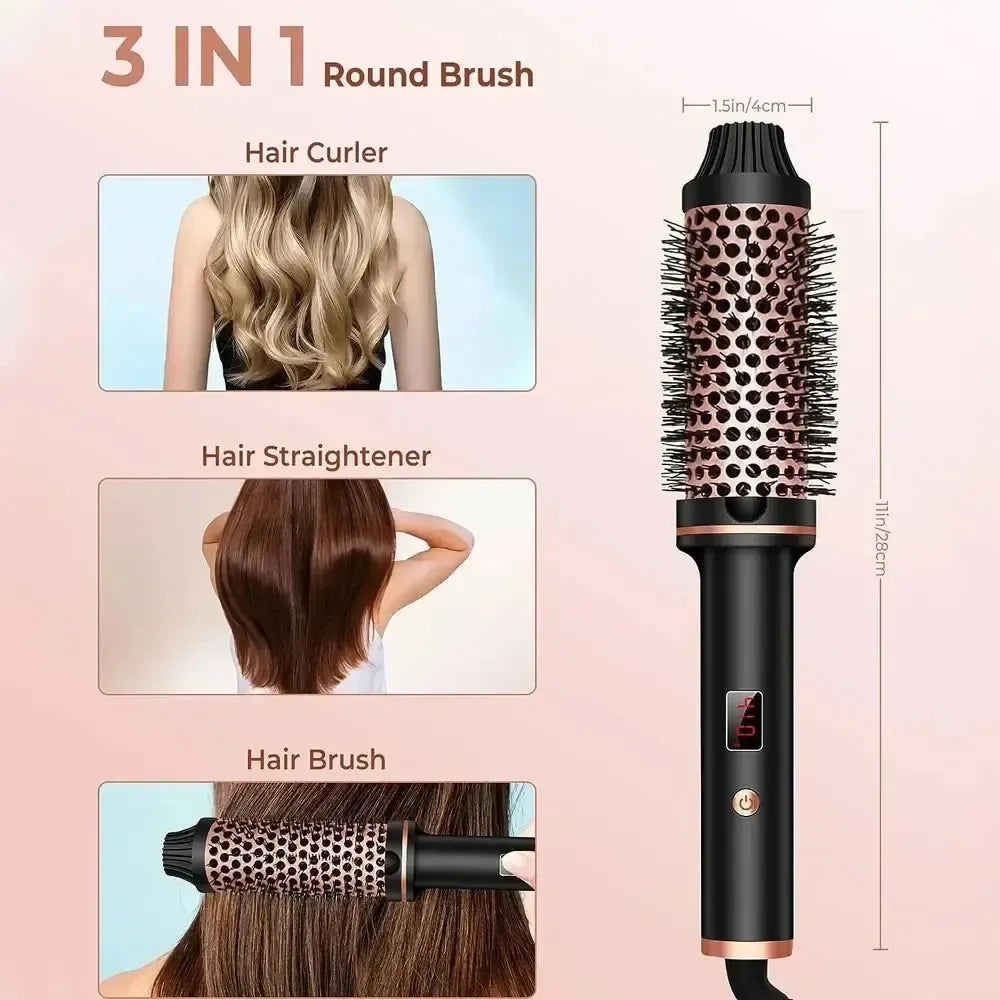 3-in-1 Ionen-Stylingbürste – Glätten, Locken und Volumen