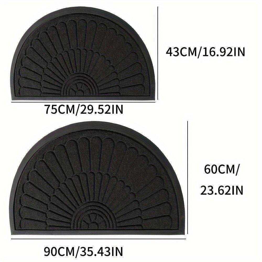 Semi-Circular Rubber Doormat – Non-Slip for Indoor and Outdoor Use