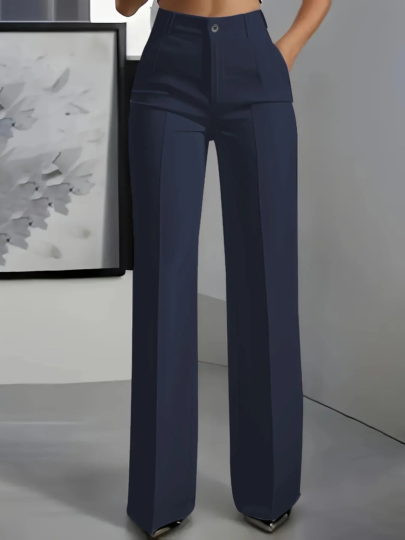 Damen Stretchhose Hohe Taille Gerade Passform Alltag product image 1