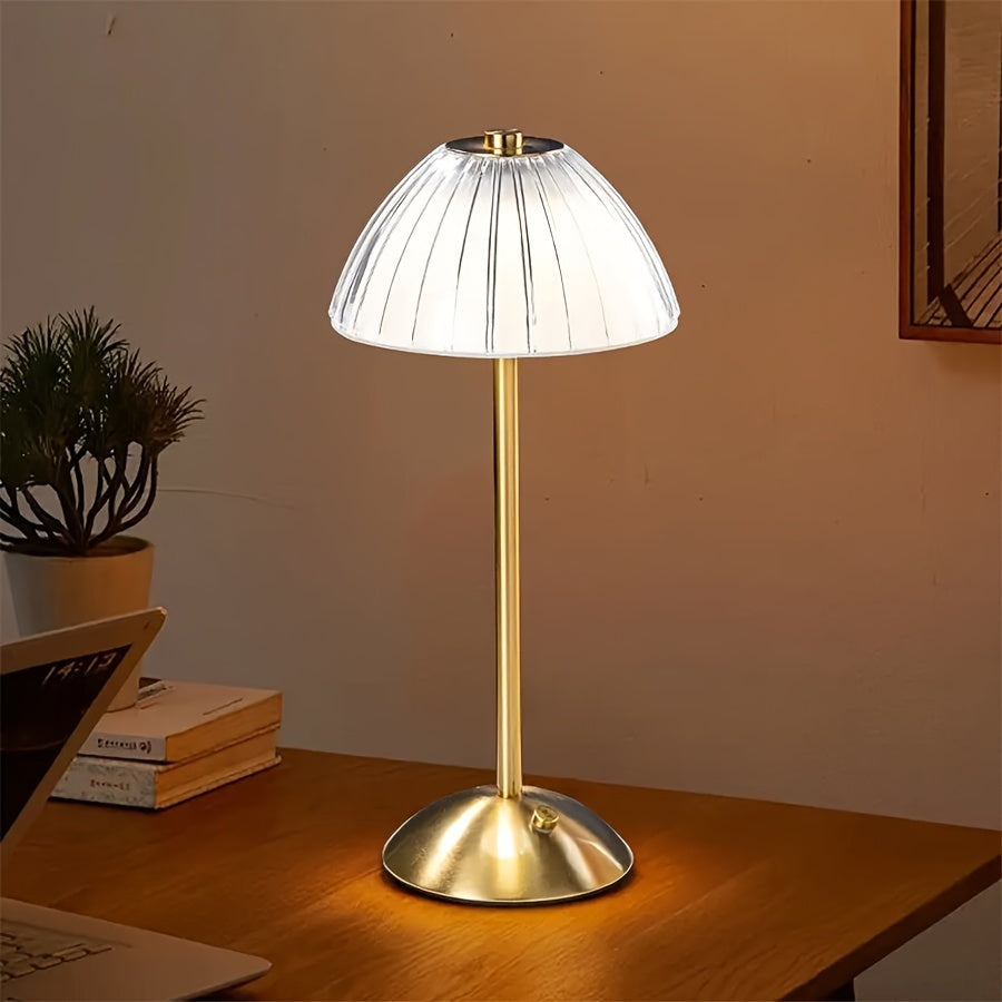 Dimmbare LED Tischlampe mit Kristallschirm für Innenräume