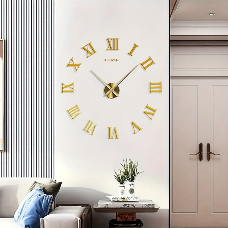 Große Wanduhr mit römischen Ziffern – minimalistisches Vintage-Design