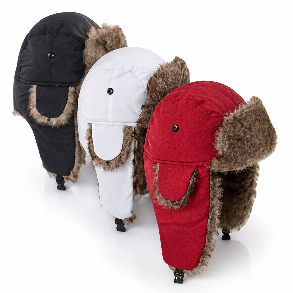 Trapper hat with faux fur lining - windproof and water-repellent
