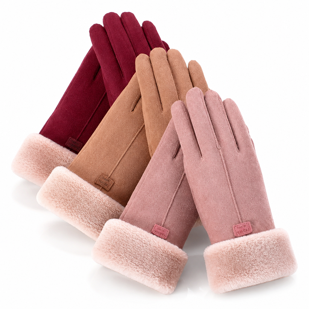 Heated women's gloves with touchscreen functionality and adjustable heat